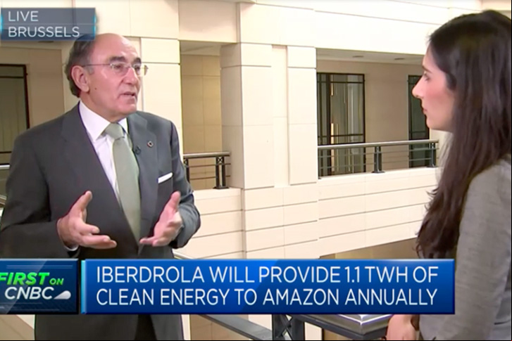 Ignacio Galán destaca en directo en la CNBC “las buenas noticias que nos llegan de las autoridades europeas para impulsar las renovables y la independencia energética”
