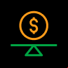 Icono balanza dólar