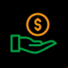 Icono mano dólar