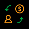 Icono persona dólar