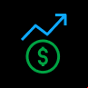 Icono subida dólar