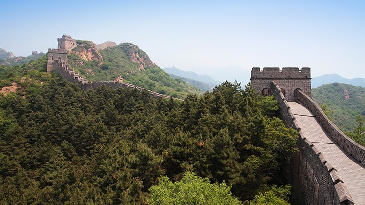 The Great Wall of China, a series of fortifications with a 7,000 km length.