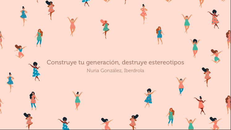 Ilustración de mujeres y frase de Nuria González, de Iberdrola.