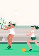 Ilustración de mujeres haciendo deporte