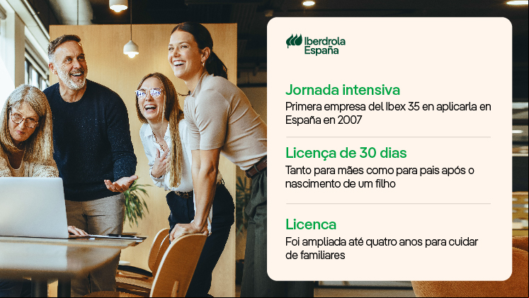 A Iberdrola fomenta o equilíbrio da vida profissional e pessoal em todas as empresas do grupo.