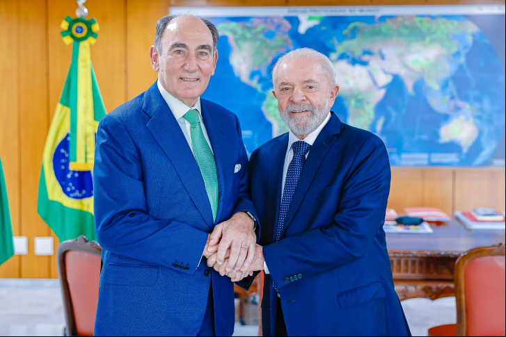 Ignacio Galán, presidente executivo da Iberdrola, e Luiz Inácio Lula da Silva, presidente do Brasil.