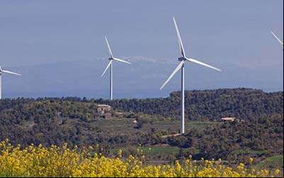 Wind farms in Catalonia